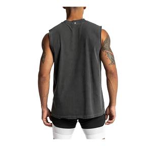High Quality <b>Men's</b> Quick Dry Acid Washed Tank Top Elastic Casual Design Close-Fitting <b>Vest</b> Workout Fitness Breathable Top - Product Image 6