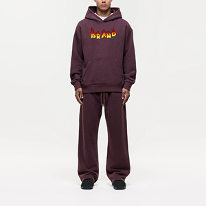 Best Selling <b>Men</b> Streetwear Tracksuit 100% Cotton Fleece Breathable Custom Logo Printing <b>Pullover</b> OEM Service - Product Image 4