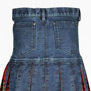 Kilt hybride écossais traditionnel en denim bleu de qualité supérieure pour hommes 2026 - Product Image 6