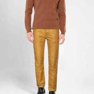 กางเกงหนังผู้ชายระบายอากาศดี สไตล์โดดเด่น ขายส่ง สำหรับขายออนไลน์ ล้างทำความสะอาดได้ ออกแบบเองได้ตามต้องการ - Product Image 2