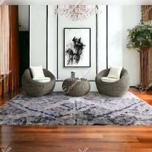 Restaurant de style moderne, ensemble table et chaises de salle à manger en rotin naturel, mobilier d'extérieur pour balcon, jardin et cour en plein air - Product Image 4