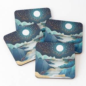 Custom Shaped <b>Cup</b> Coasters Set Printed Acacia Wood Handcrafted for Home and Office Decoration at Star Crafts India - Product Image 5