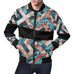 Chaqueta de bombardero de vuelo con patrón de bordado cómodo clásico de moda para hombres al por mayor con colores y tamaños personalizados - Product Image 3