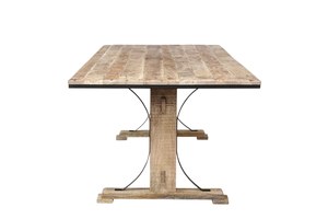 Mesa de Comedor de Madera de Mango Macizo de Asia, Forma Rectangular, Estilo Vintage, Patas de Madera, Diseño Moderno, para Hogar, Oficina y Cocina - Product Image 2