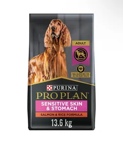 Purina Pro Rencana Dry Dog Supplier, fokus, dewasa Sensitif Kulit & perut Salmon & Formula beras, 30-Pound tas, Pak 1