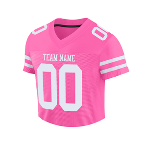 Customized Youth American <b>Football</b> Jersey <b>Pink</b> Color V Neck Half Sleeve American <b>Football</b> Uniforms Shirt - Product Image 3