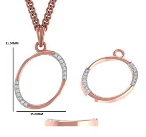 Elegante collar con colgante de alfabeto O de oro rosa de 18 quilates para mujer, colgantes y dijes finos con estilo, regalo perfecto para ella - Product Image 5