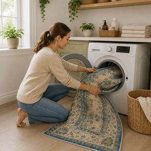 Netline Home Century Lattice Natural Beige Floral <b>Washable</b> <b>Rug</b> - Product Image 2