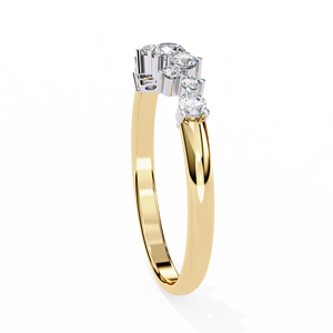 Bague élégante en or 18 carats avec diamant naturel incurvé pour femme Bijoux de mariage ou d'anniversaire empilables et minimalistes - Product Image 6