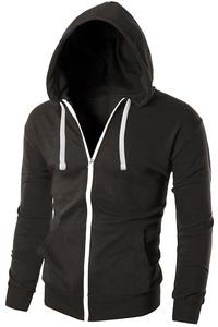 2024 unisexe sweat à capuche zippé 100% coton sweat respirant pull Streetwear Fitness sport broderie personnalisée grande taille sans couture - Product Image 5