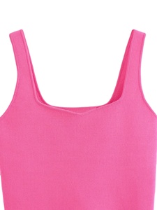 Débardeur court personnalisé femmes dames décontracté côtelé débardeur respirant tricoté vêtements été court 2025 - Product Image 6