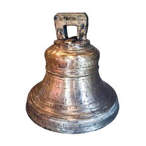 Material de latón con campana de mano con acabado antiguo de plata Campana de barco náutico redonda con modelo de estilo de mango - Product Image 3