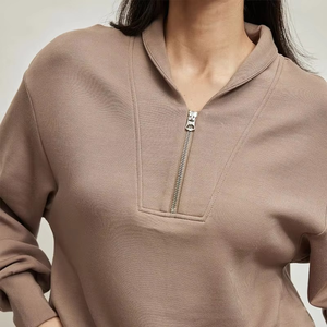 2025 haute qualité Unique sweat-shirt pour femmes manches longues hiver nouveau sweat élégant avec col rabattu - Product Image 3