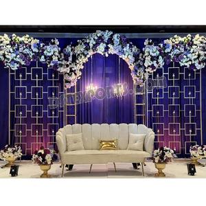 Decoración de escenario de fiesta de compromiso de boda de París, paneles de velas de escenario de boda brillante, paredes de velas de forma cuadrada para boda - Product Image 1