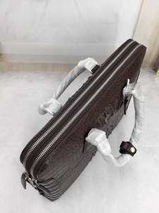 Porte-documents pour homme en cuir de crocodile 100%, sac pour ordinateur portable de luxe fait main, sac de bureau en cuir de crocodile brun de qualité supérieure - Product Image 4