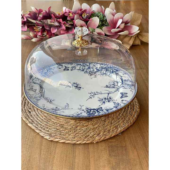 Blue Enamel Cake Jar