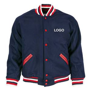 Top Tendances 100% Coton En Cuir Manches Chenille Patches Hiver Varsity Veste Broderie Logo Stand Homme Vestes Haute Toile - Product Image 1