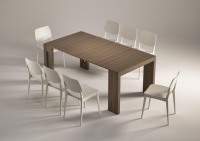 Table console extensible Terraneo en bois de noyer, style moderne, pour salon, entrée, gain de place, 8 personnes, élégante, fabriquée en Italie EL540NOCE