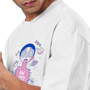 Classic Oversized Cotton Men's <b>T</b>-<b>Shirt</b> round Neck Custom Logo Drop-Shoulder Plus Size Print Pattern Crew <b>neckline</b>-for Sale - Product Image 4