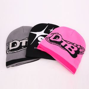 Bonnet d'hiver unisexe personnalisé Y2K en jacquard doublé satin, 100 % acrylique, casquette de sport avec logo, mélange de laine, vente en gros - Product Image 6