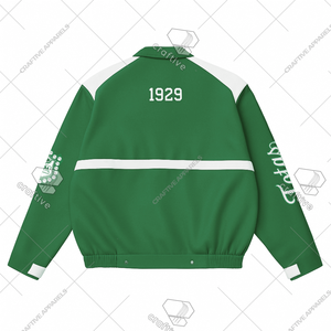 Iota Phi Lambda Parafernalia griega Chaqueta de carreras de cuero Premium con logotipo personalizado Chaqueta de corredor para invierno - Product Image 2
