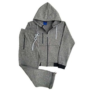 Pantalones de chándal con capucha atléticos de manga larga informales de 2 piezas transpirables ligeros estampados para hombre, conjunto deportivo para correr de algodón - Product Image 1