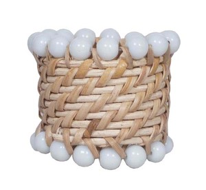 Anneau de serviette en bambou et rotin artisanal pour décoration de table de mariage et de fête, design royal - Product Image 4