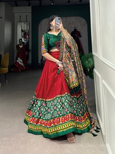 Lehenga choli โดย fabzone พิมพ์ gamthi ผ้าไหมแท้ออกแบบล่าสุด - Product Image 3