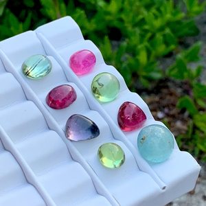 Vibrant Natural Multi <b>Tourmaline</b> Cabochon IGI Certified Multi Color Beauty for Rings Pendants <b>Earrings</b> Excellent Royal Grade - Product Image 4