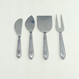 Juego de herramientas para rebanar queso y esparcidor de acero inoxidable con mango grueso redondo de acero inoxidable - Product Image 1