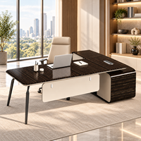 Bureau de travail moderne avec pieds en alliage d'aluminium pour bureau de direction, table modulaire pour patron, grand mobilier de bureau