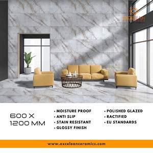 Carreaux pour maisons royales somptueuses corps en porcelaine céramique de luxe 600*1200 avec faible absorption d'humidité carrelage en marbre sol indien - Product Image 6