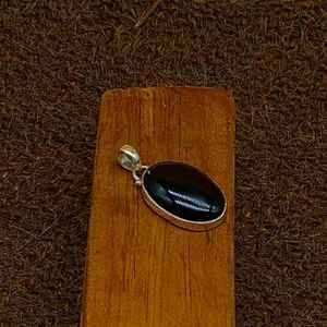 Bohemian Boho Style Black <b>Onyx</b> Cabochon Pendant 925 Solid Silver <b>Necklace</b> Artisan Crafted Perfect Gift for Women and Children - Product Image 5