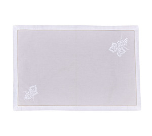Napperons et serviettes de table en coton blanc lavable personnalisé brodé vignes de raisin blanc tapis à ourlet mariages maison hôtel événements - Product Image 4