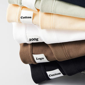 T-shirt à épaules tombantes OEM 100% coton 300g Logo de marque imprimé lourd grande taille T-shirt décontracté pour hommes - Product Image 2
