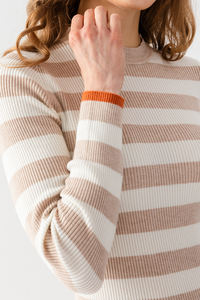 Conjunto de Suéter y Pantalones de Punto a Rayas de Manga Larga para Mujer, de Alta Calidad, Especial para Oficina, Uso Diario, Conjunto Elegante de Parte Superior e Inferior - Product Image 4