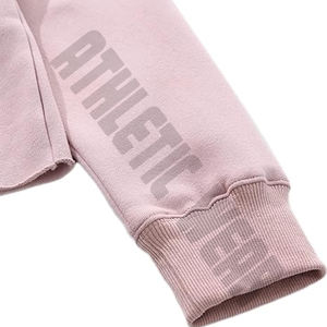Sudadera con capucha corta de lana de algodón hecha de alta calidad para correr o entrenar y sudaderas con capucha oversize recortadas personalizadas para mujeres - Product Image 4