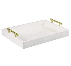 Plateau de service en bois rectangulaire peint dernier et moderne plateau de service imprimé Bharatanatyam plateau émaillé unique meilleure vente - Product Image 3