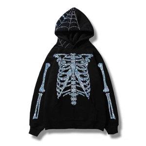 Sweat à capuche unisexe en coton avec strass Sweatshirts lourds en éponge française Fabricants personnalisés Poids lourds essentiels - Product Image 1