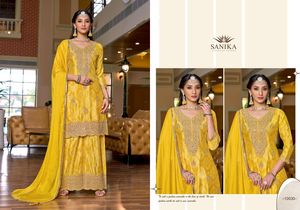 ชุดสวมใส่สำหรับงานแต่งงานผ้าไหมลายพิมพ์ดิจิทัลและทำงานด้วยมือชุดสูทสำหรับผู้หญิงแฟชั่นช้อปปิ้งออนไลน์ในอัตราที่ต่ำที่สุด - Product Image 4