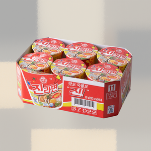 Ramen coréen épicé Ottogi Jin Ramen, petit gobelet 65g x 15 paquets - Norme d'exportation - Product Image 2
