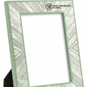Cadre photo décoratif fait main en nacre, incrustation de coquillages scintillants, cadre photo pour décoration de salon - Product Image 3