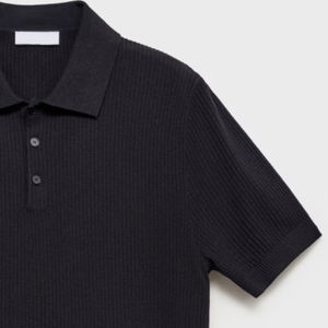 Customizable High Quality 100% Cotton Ribbed Knit for <b>Polo</b> <b>Shirts</b> Casual Solid Pattern <b>Navy</b> Jersey Fabric Eco-Friendly - Product Image 4