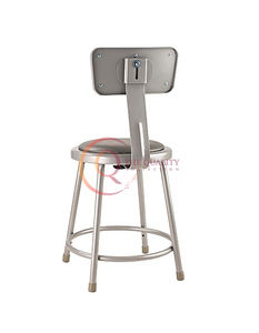 Taburete de Bar acolchado gris moderno con base de marco de metal elegante perfecto para espacios de bar y restaurante contemporáneos. - Product Image 4