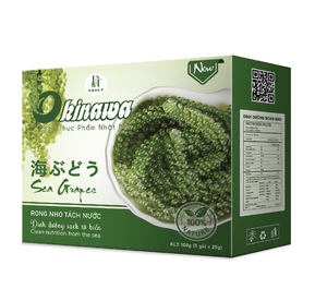 Collation saine, nourriture fraîche, algues nutritives du Vietnam, 100g, sachet refermable, prix de gros OEM, raisins de mer déshydratés d'Okinawa - Product Image 1