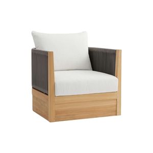Fauteuil de jardin moderne en bois Woodenza The Langham, fauteuil de patio extérieur, collection de meubles de luxe pour resort - Product Image 1