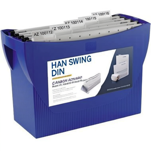 HAN SWING DIN A4 <b>Polystyrene</b> Blue Hanging File <b>Box</b> with 20 Hanging Files Hanging Media Storage Solution - Product Image 3