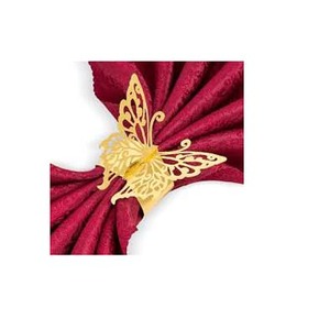 Gold Finished <b>Butterfly</b> laser Cutting Design On Sheet Napkin Ring Tableware <b>Decorative</b> Accessories Royal Gold Napkin Ring - Product Image 1