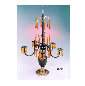 Metal Embossed Design Tall Candelabra With 5 <b>Candle</b> Arm Antique Gold Finished <b>Floor</b> & Entryway Decorated Lighting <b>Candle</b> <b>Holder</b> - Product Image 6