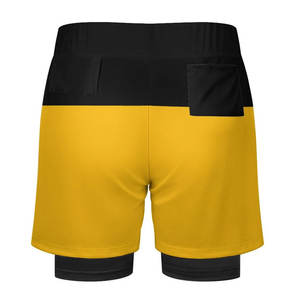 Yellow & Black Color <b>Men's</b> Breathable Sports <b>Shorts</b> Outerwear Mid <b>Waist</b> Best Quality Plus Size <b>Men</b> Clothing Summer <b>Shorts</b> - Product Image 2